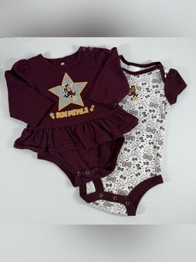 Arizona State University 3-6M/6-9M Baby Girl’s 2-Piece Bodysuit Set